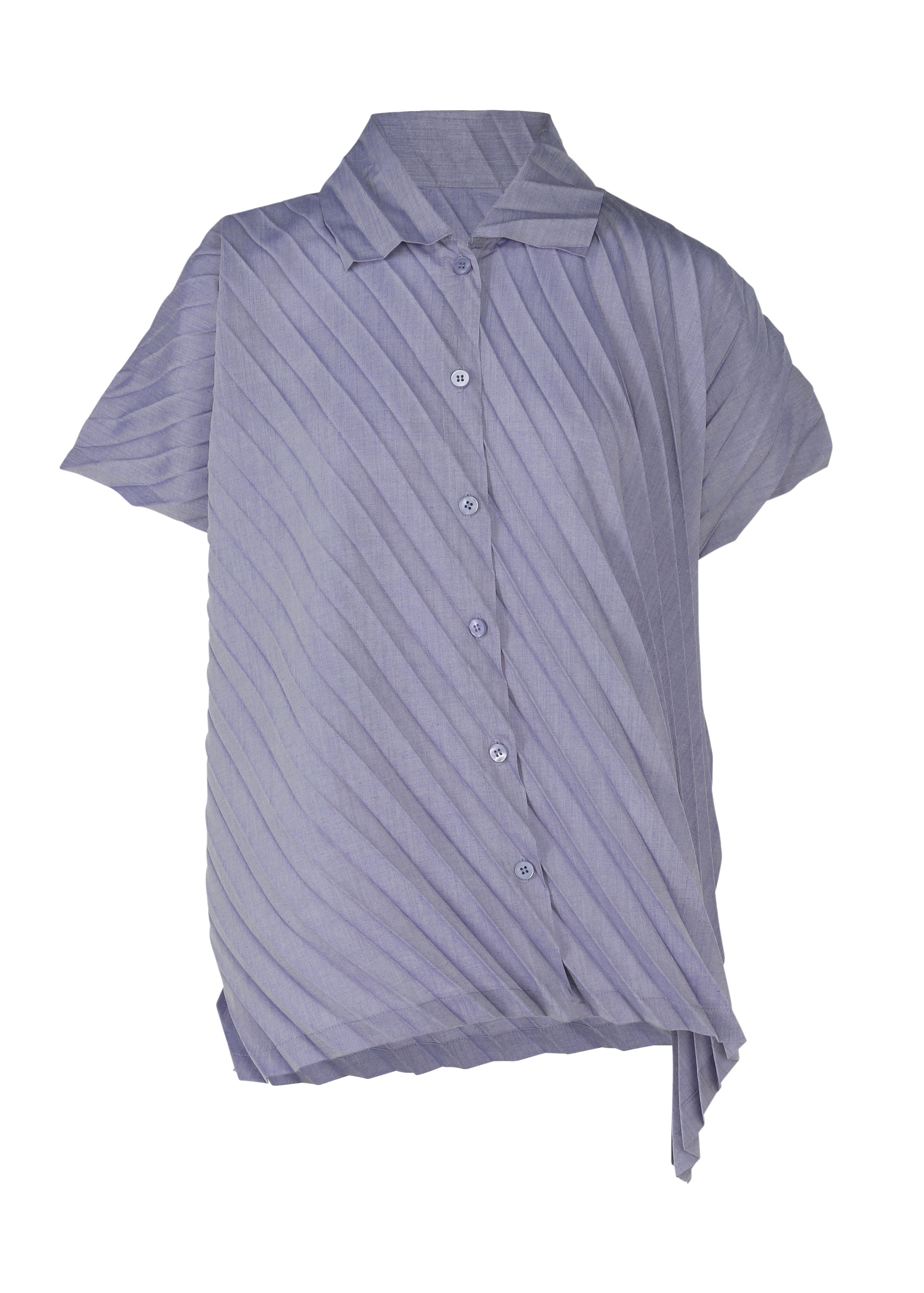 ミーイッセイミヤケ ANGLE PLEATS SHIRT シャツ ライトグレー 中古・古着通販】me ISSEY MIYAKE (ミーイッセイ ミヤケ) ANGLE PLEATS