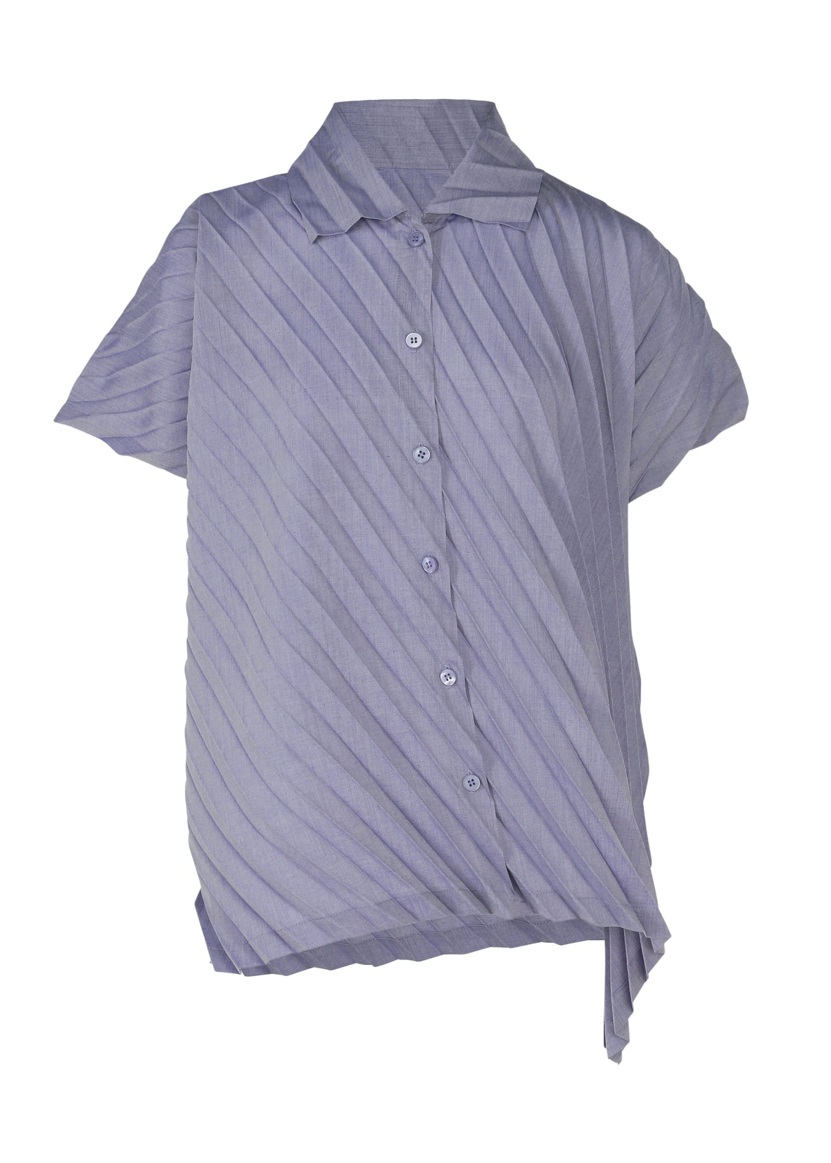 ANGLE PLEATS SHIRT、ウィメンズ_トップス_トップ、ブルー