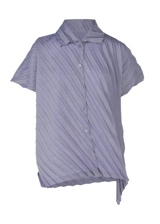 ANGLE PLEATS SHIRT、ウィメンズ_トップス_トップ、ブルー