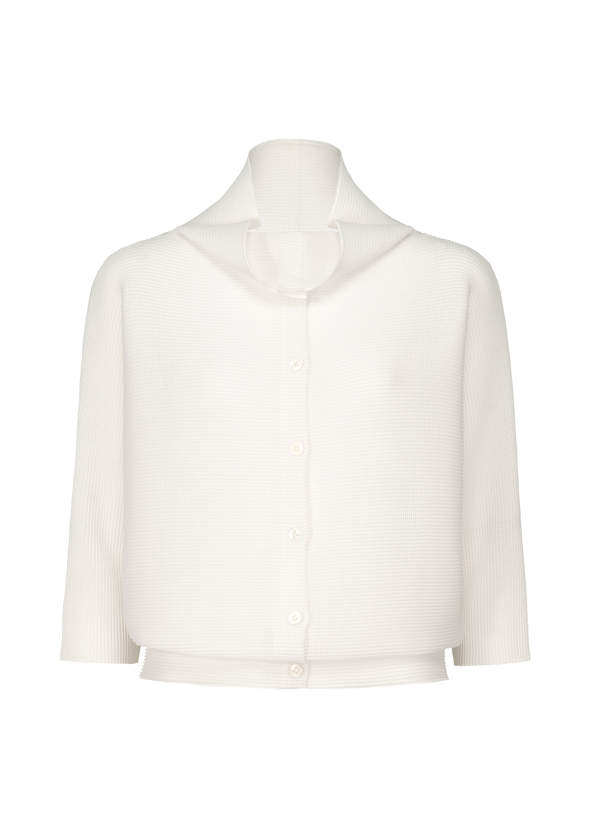 DOLMAN STRETCH PLEATS、ウィメンズ_トップス_カーディガン、ホワイト