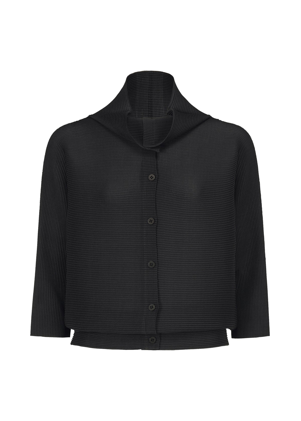 DOLMAN STRETCH PLEATS、ウィメンズ_トップス_カーディガン、ブラック