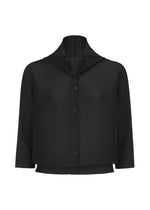 DOLMAN STRETCH PLEATS、ウィメンズ_トップス_カーディガン、ブラック