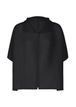 SQUARE STRETCH PLEATS、ウィメンズ_トップス_カーディガン、ブラック