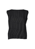 ZIG ZAG PLEATS、ウィメンズ_トップス_トップ、ブラック