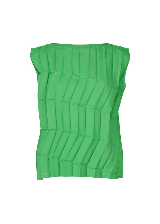 ZIG ZAG PLEATS、ウィメンズ_トップス_トップ、グリーン