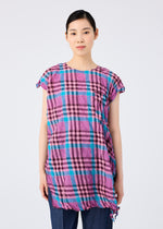 CHECK WHIPPED PLEATS SHIRT、ウィメンズ_トップス_チュニック、着用画像1