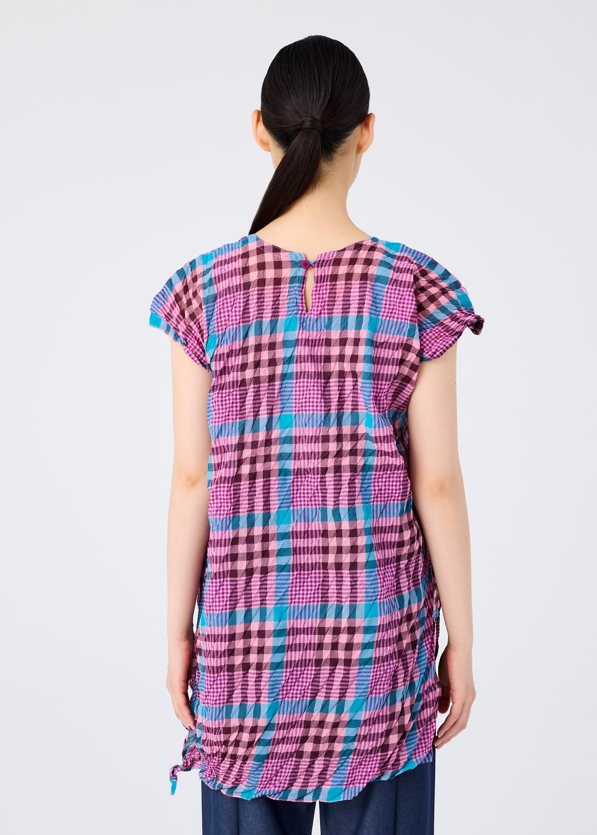 CHECK WHIPPED PLEATS SHIRT、ウィメンズ_トップス_チュニック、着用画像2
