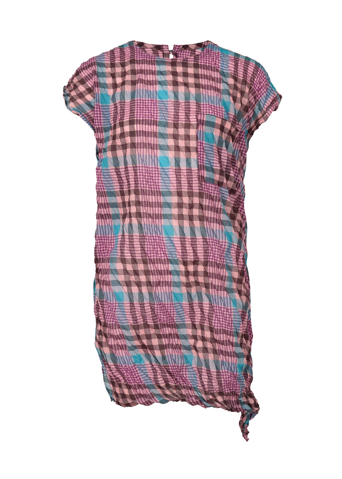 CHECK WHIPPED PLEATS SHIRT、ウィメンズ_トップス_チュニック、ブルー
