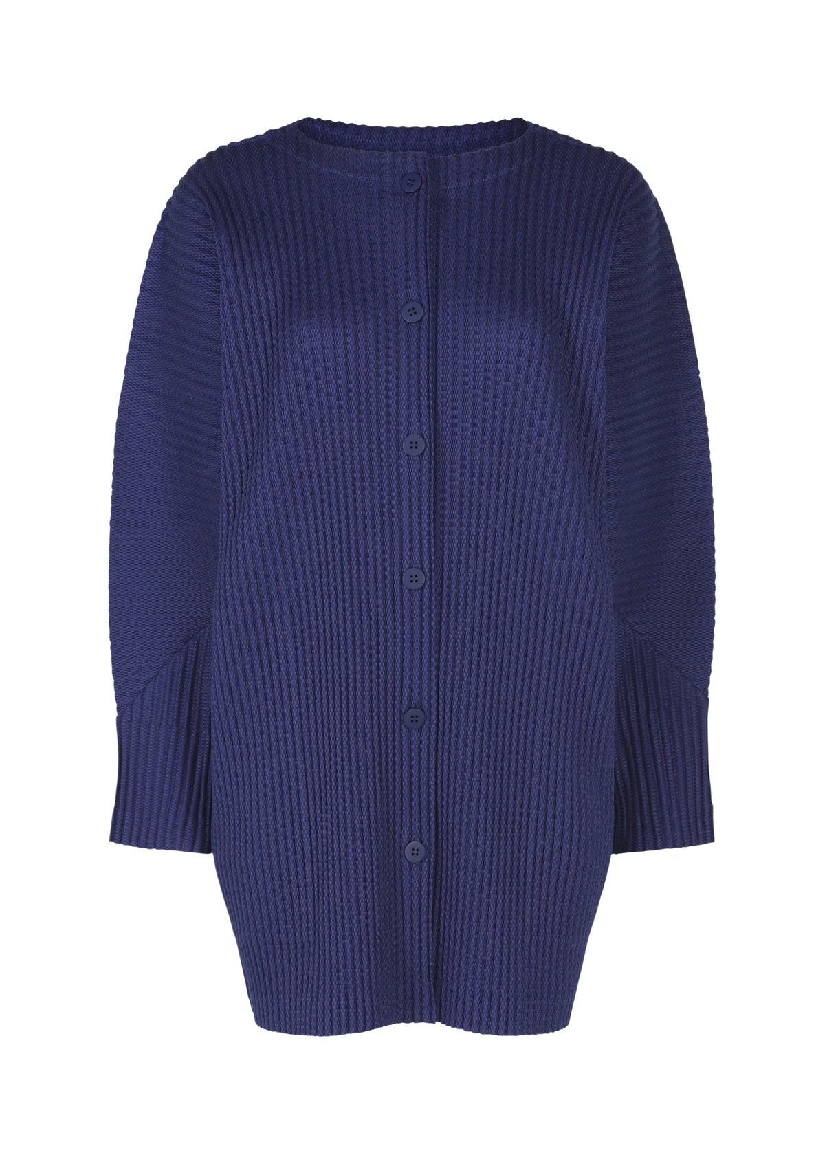 WARM MESH PLEATS、ウィメンズ_トップス_カーディガン、ブルー