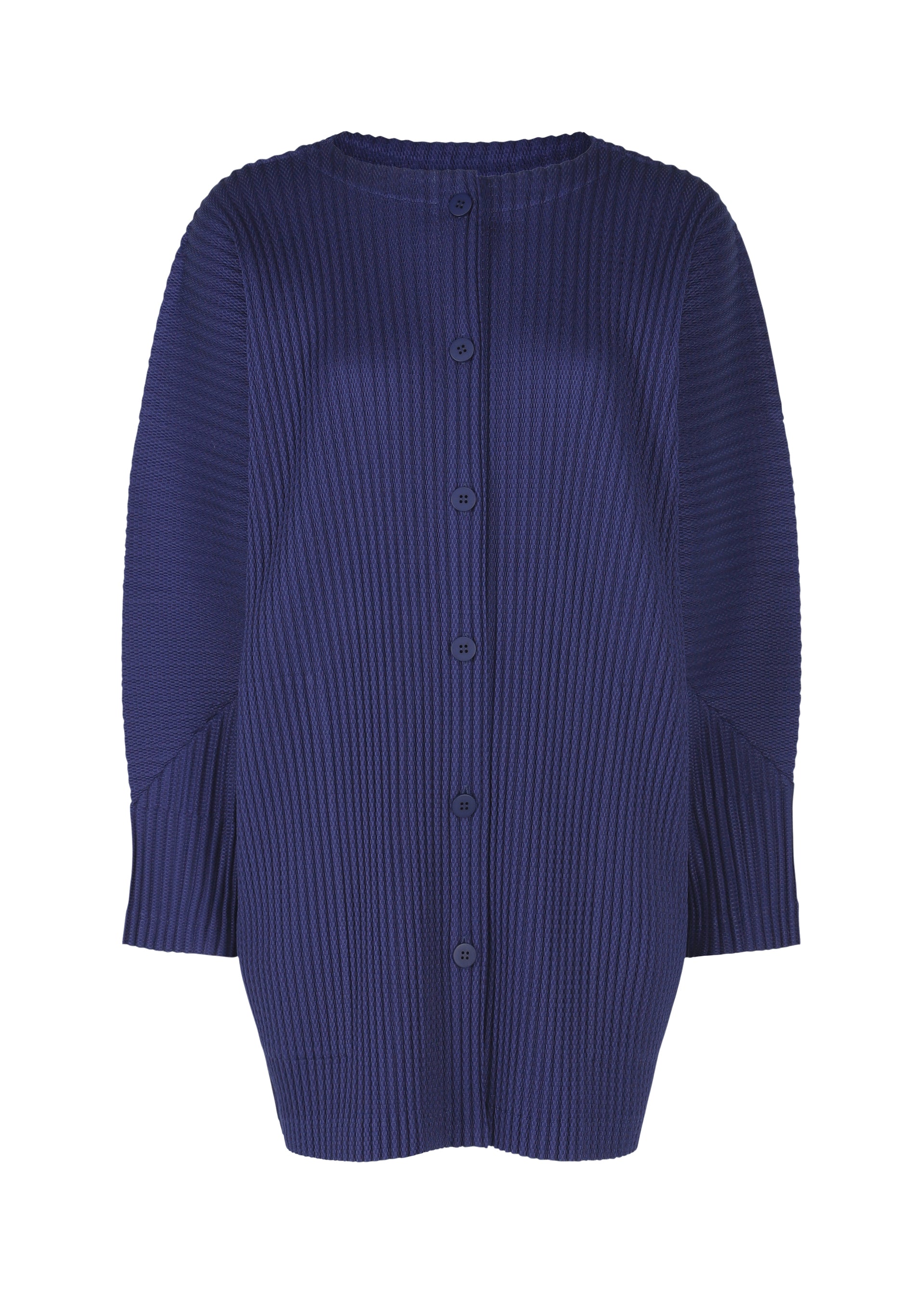 WARM MESH PLEATS、ウィメンズ_トップス_カーディガン、ブルー