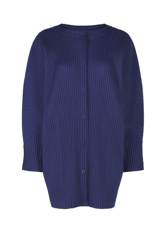WARM MESH PLEATS、ウィメンズ_トップス_カーディガン、ブルー