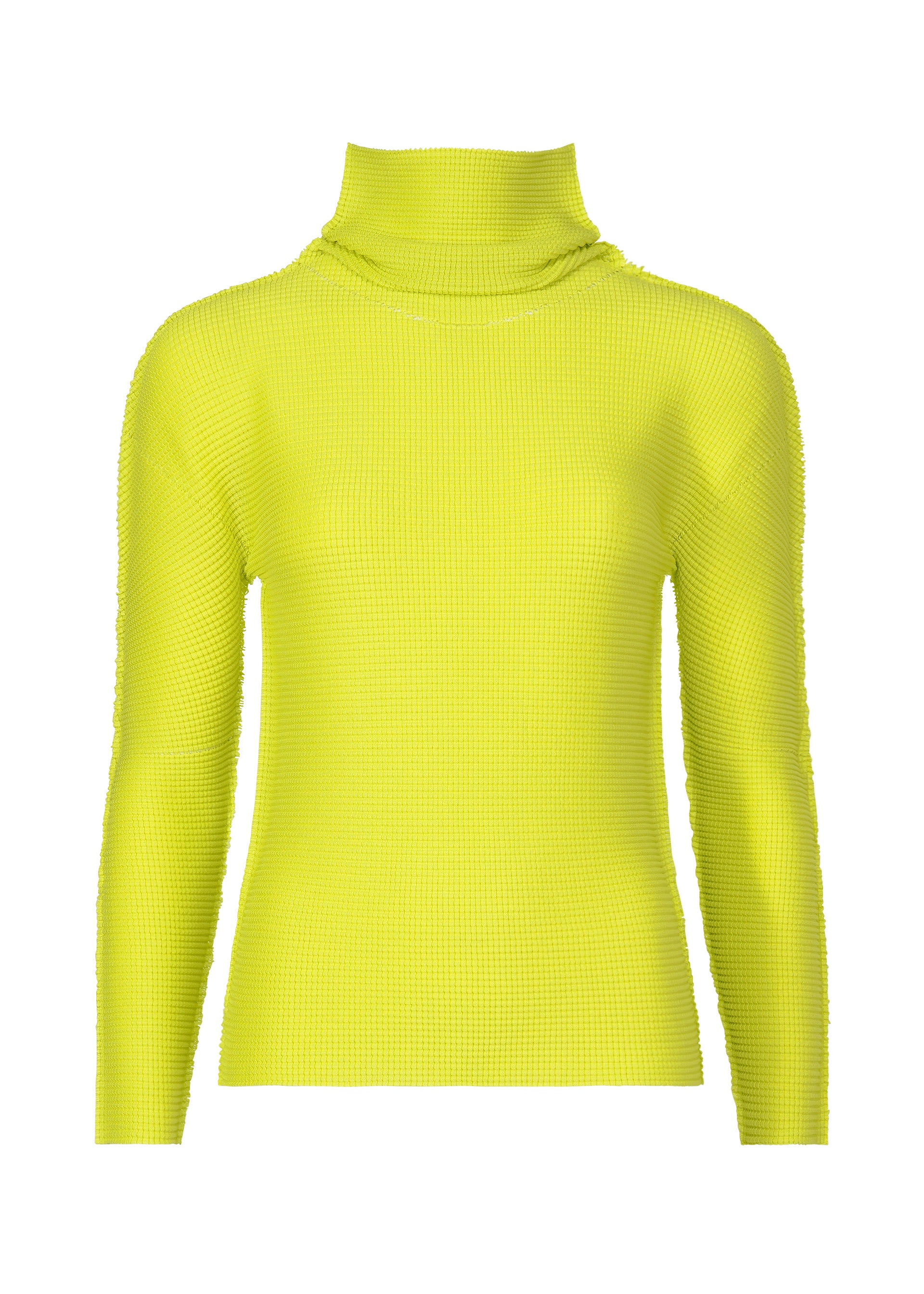 KNIT STRETCH PLEATS 1、ウィメンズ_トップス_トップ、イエロー