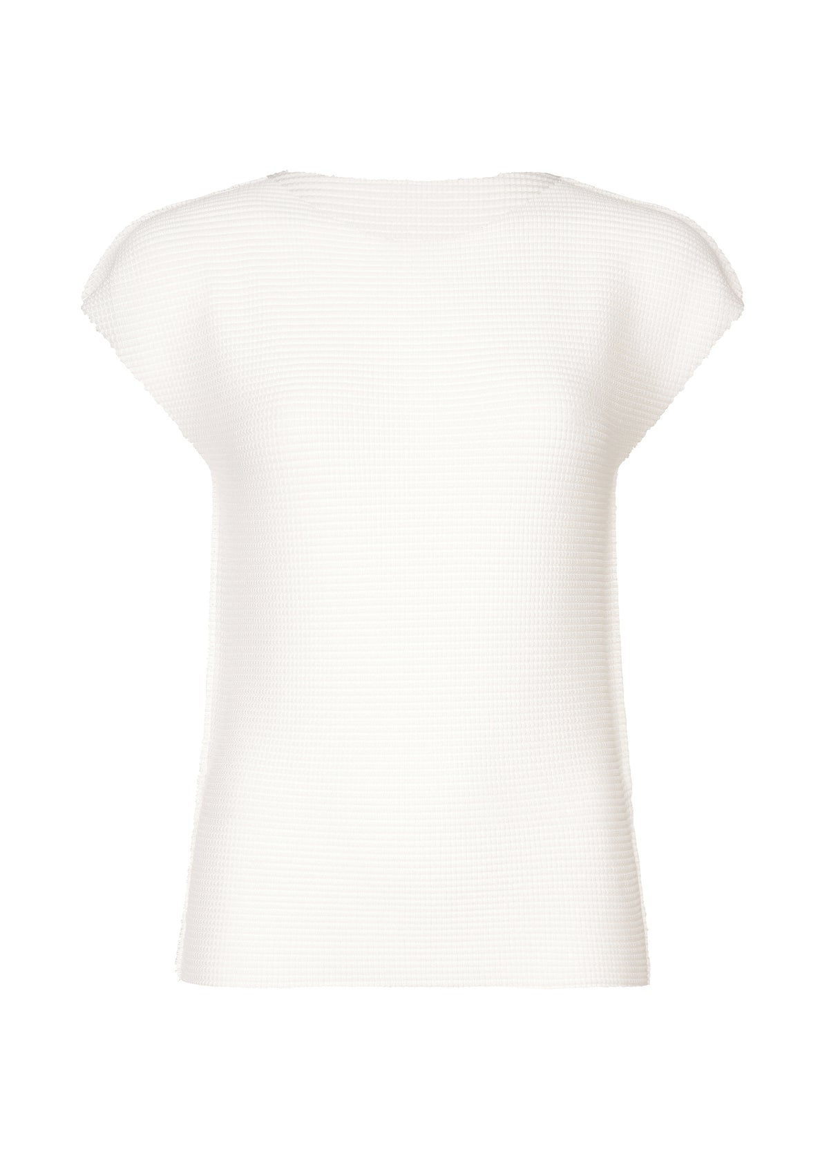 KNIT STRETCH PLEATS、ウィメンズ_トップス_トップ、ホワイト