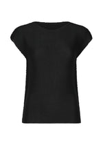 KNIT STRETCH PLEATS、ウィメンズ_トップス_トップ、ブラック