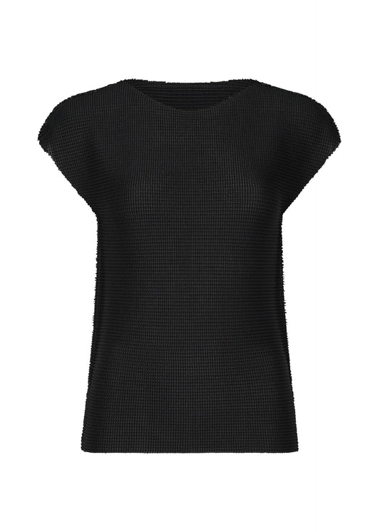 KNIT STRETCH PLEATS、ウィメンズ_トップス_トップ、ブラック