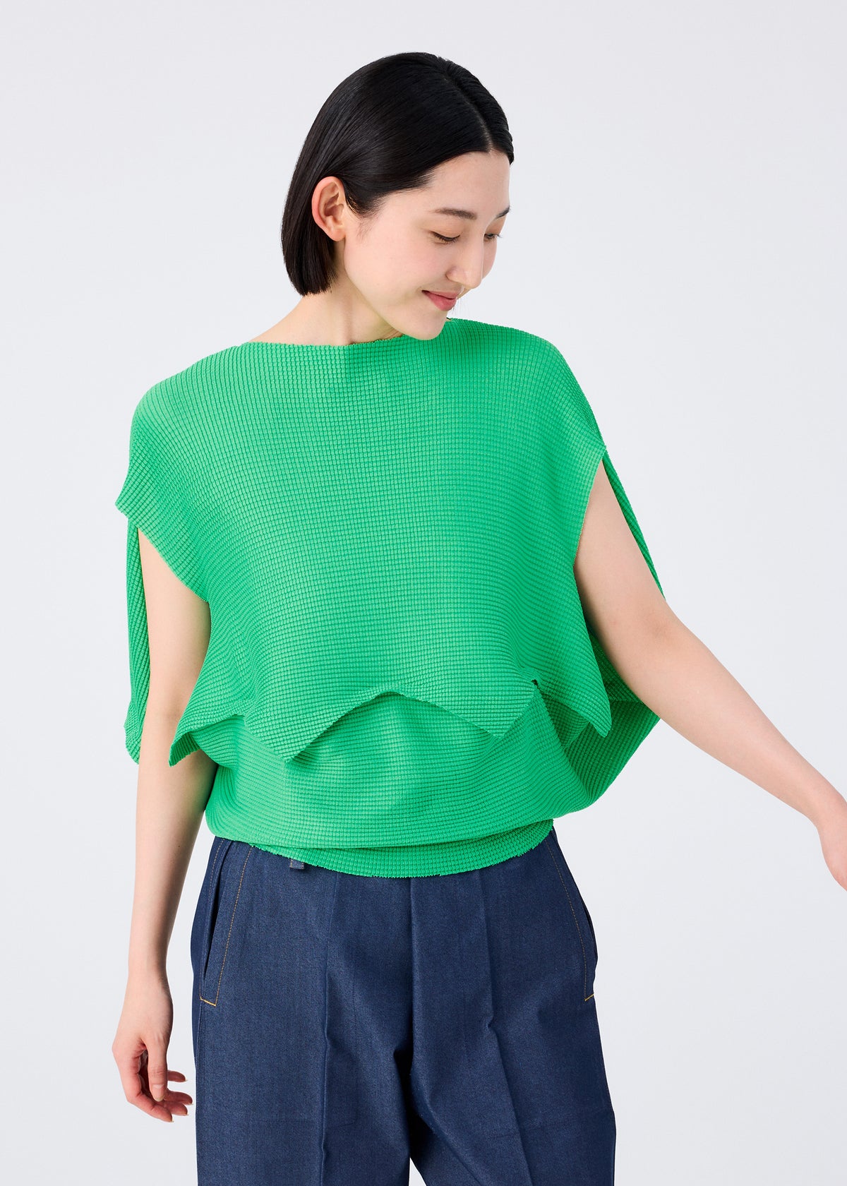 GIZA GIZA KNIT STRETCH PLEATS、ウィメンズ_トップス_トップ、着用画像4