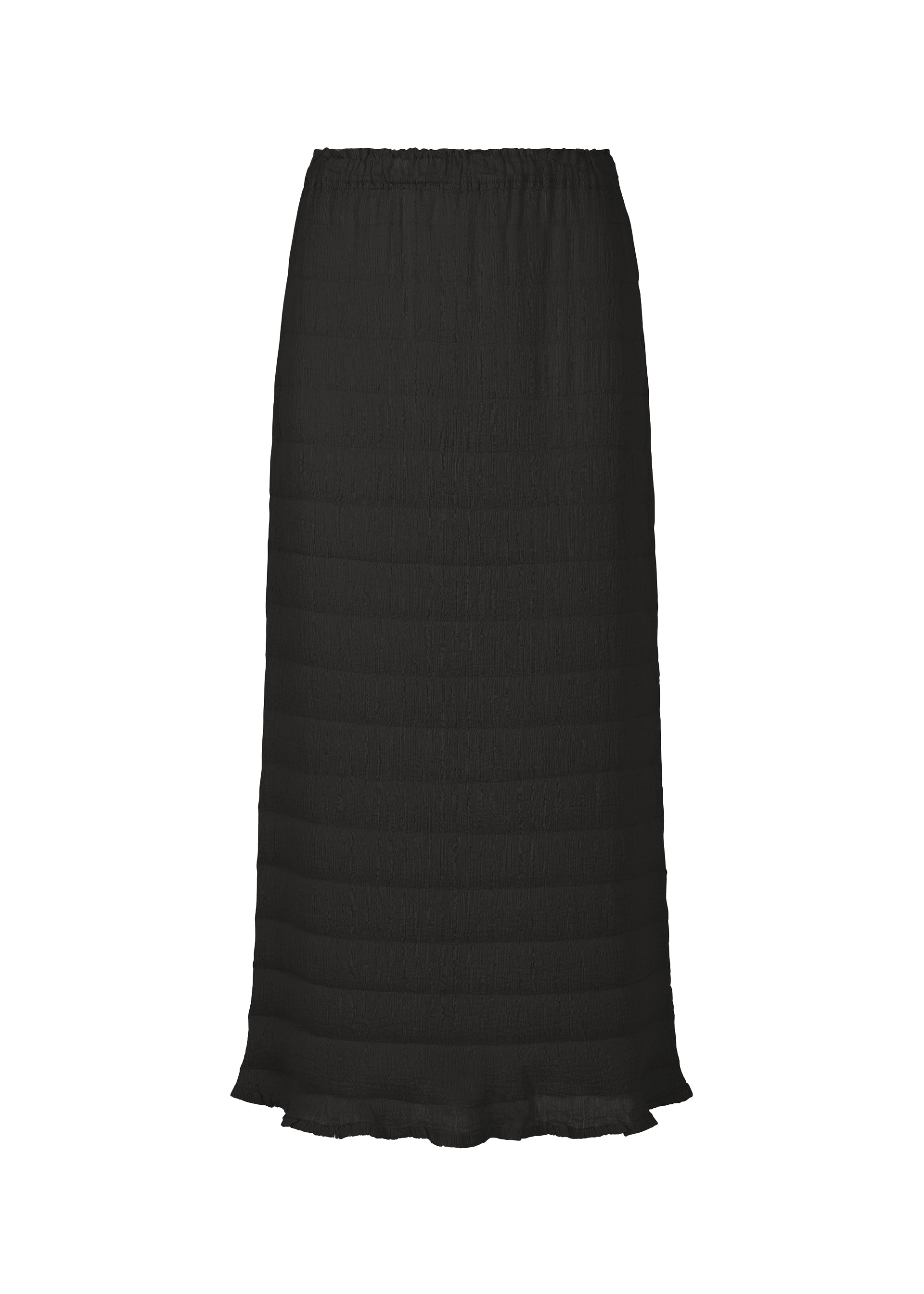 RIPPLE SEE-THROUGH CREPE、ウィメンズ_スカート、ブラック