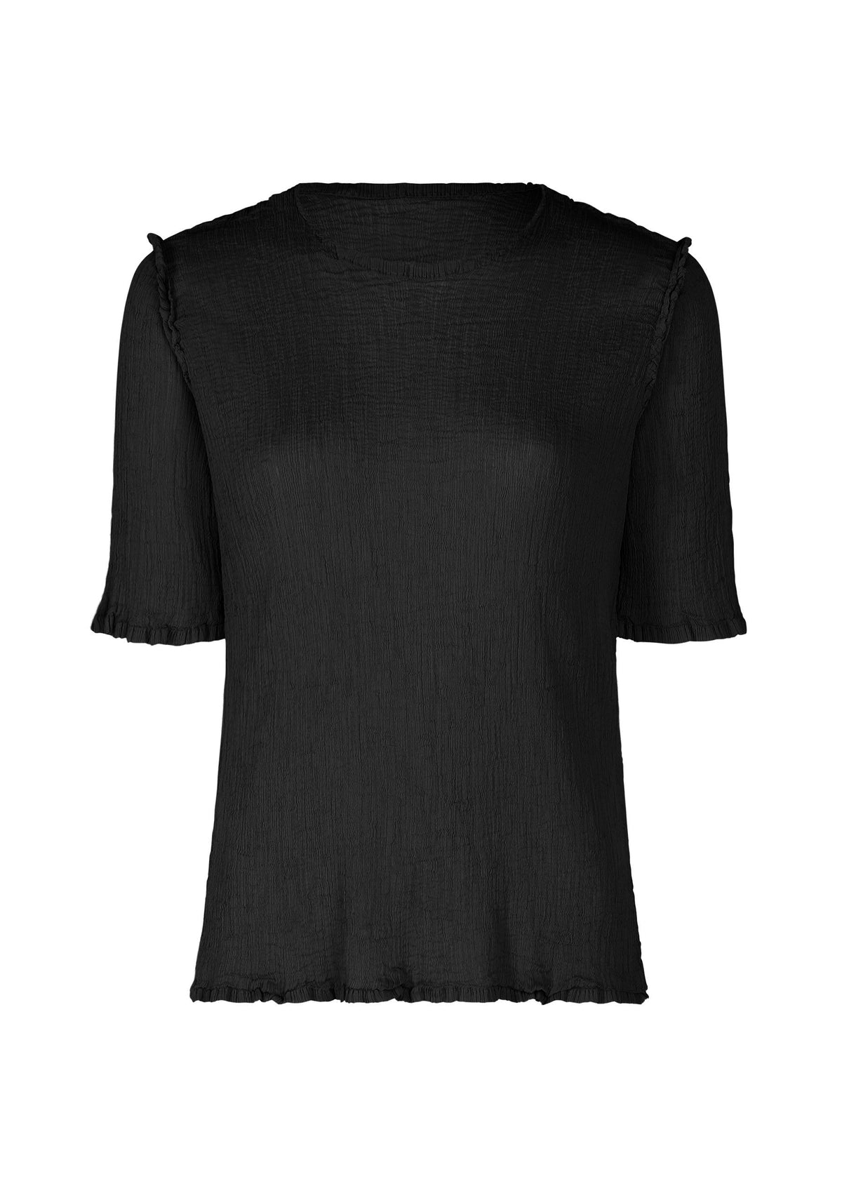 SEE-THROUGH CREPE COLOR、ウィメンズ_トップス_トップ、ブラック