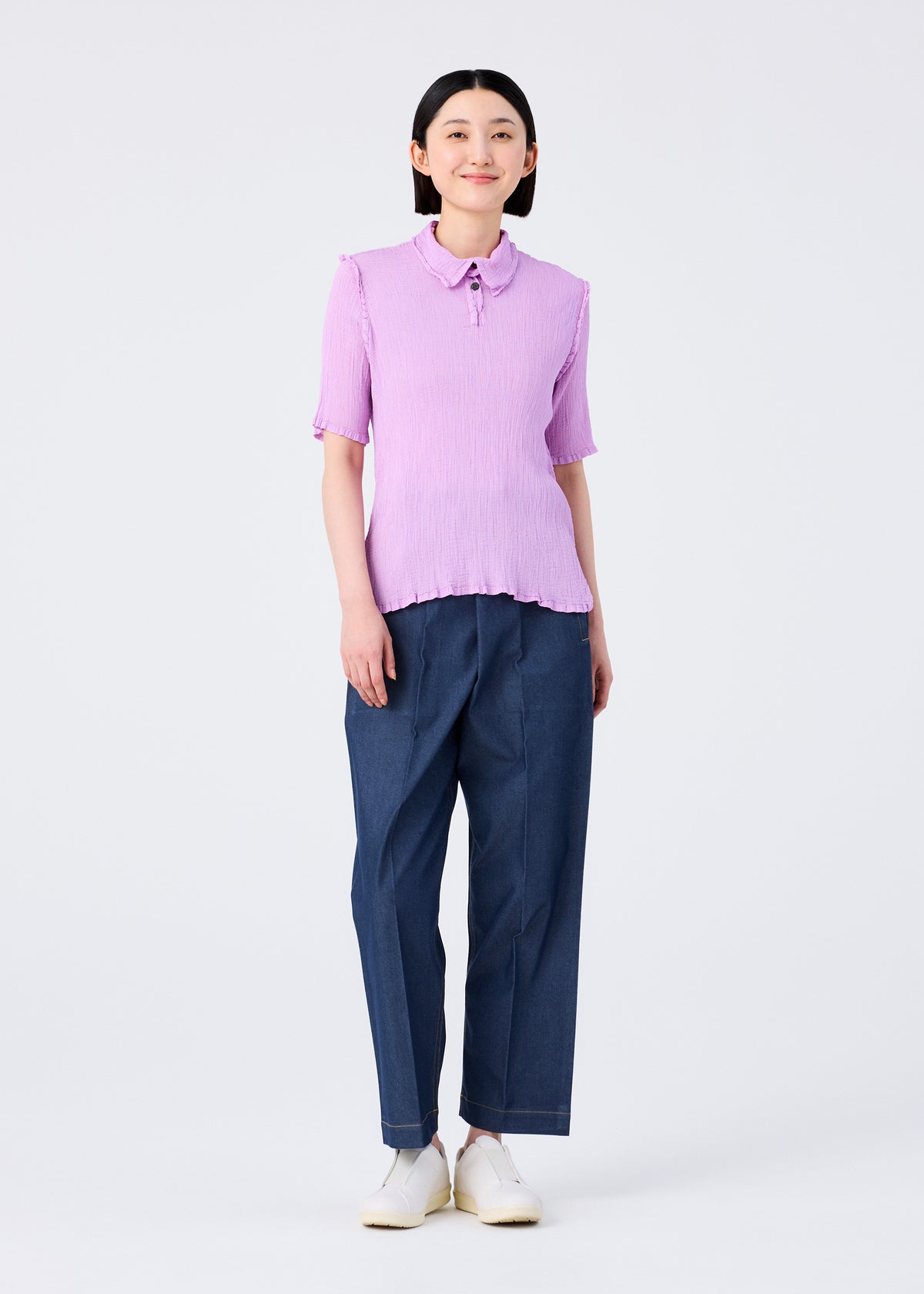 SEE-THROUGH CREPE COLOR、ウィメンズ_トップス_トップ、着用画像3