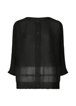 SHEER SEE-THROUGH CREPE、ウィメンズ_トップス_カーディガン、ブラック