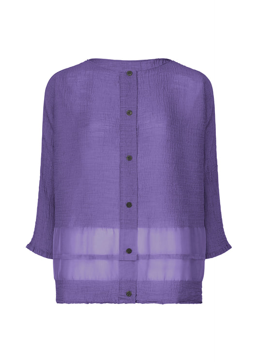 SHEER SEE-THROUGH CREPE、ウィメンズ_トップス_カーディガン、パープル