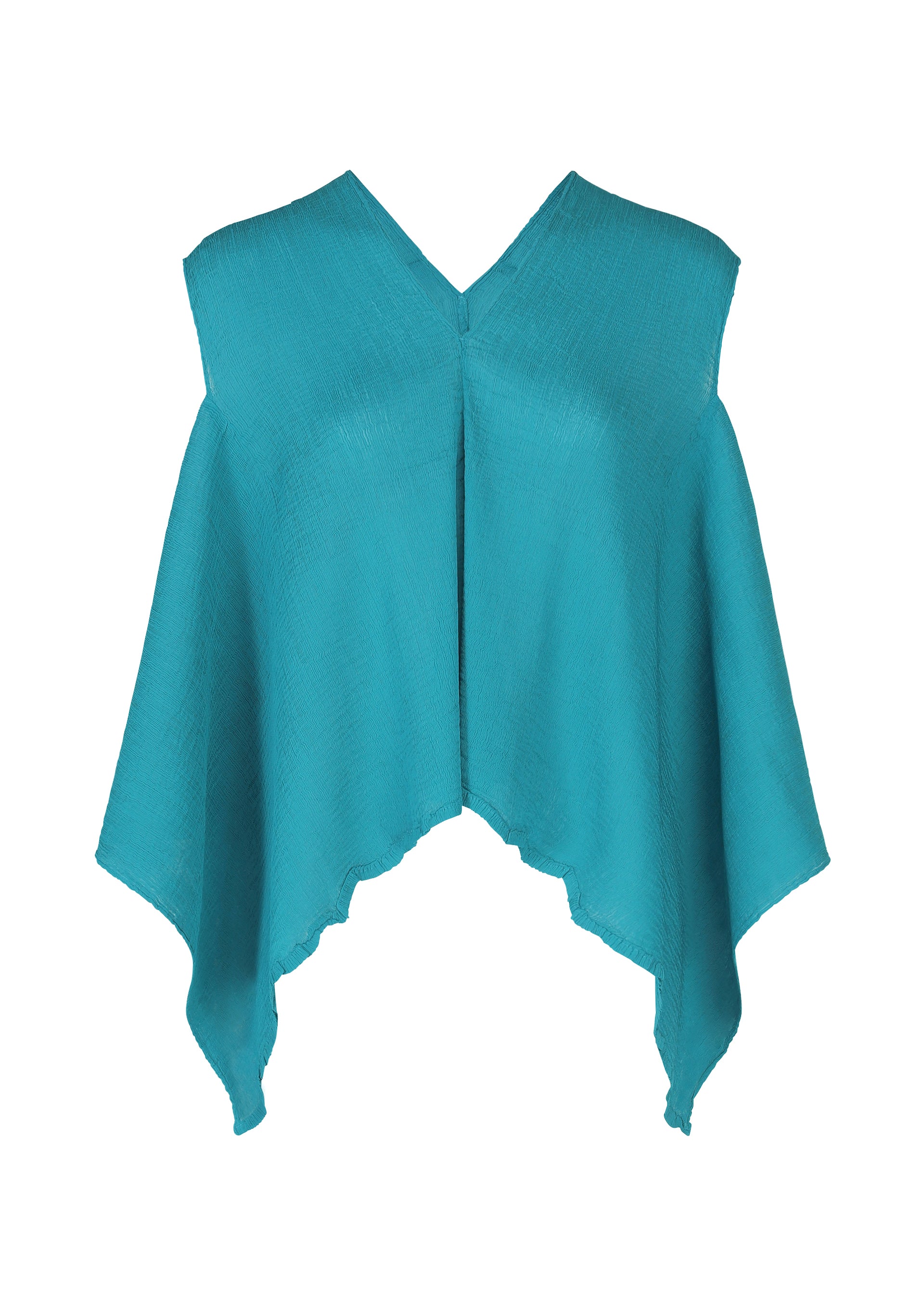 FLAT SEE-THROUGH CREPE、ウィメンズ_トップス_トップ、ブルー