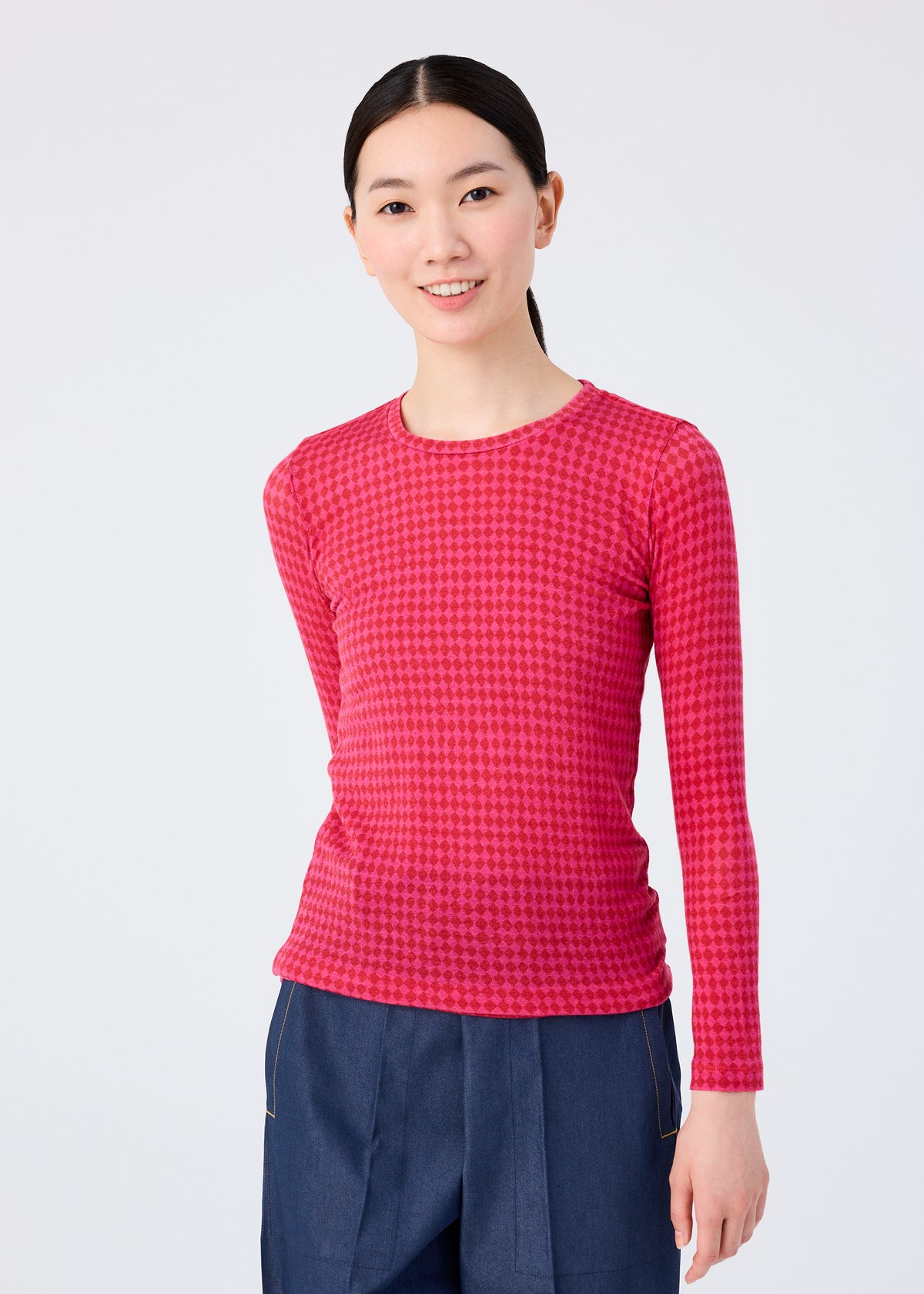 DIAMOND WOOL MIX JERSEY、ウィメンズ_トップス_トップ、着用画像1