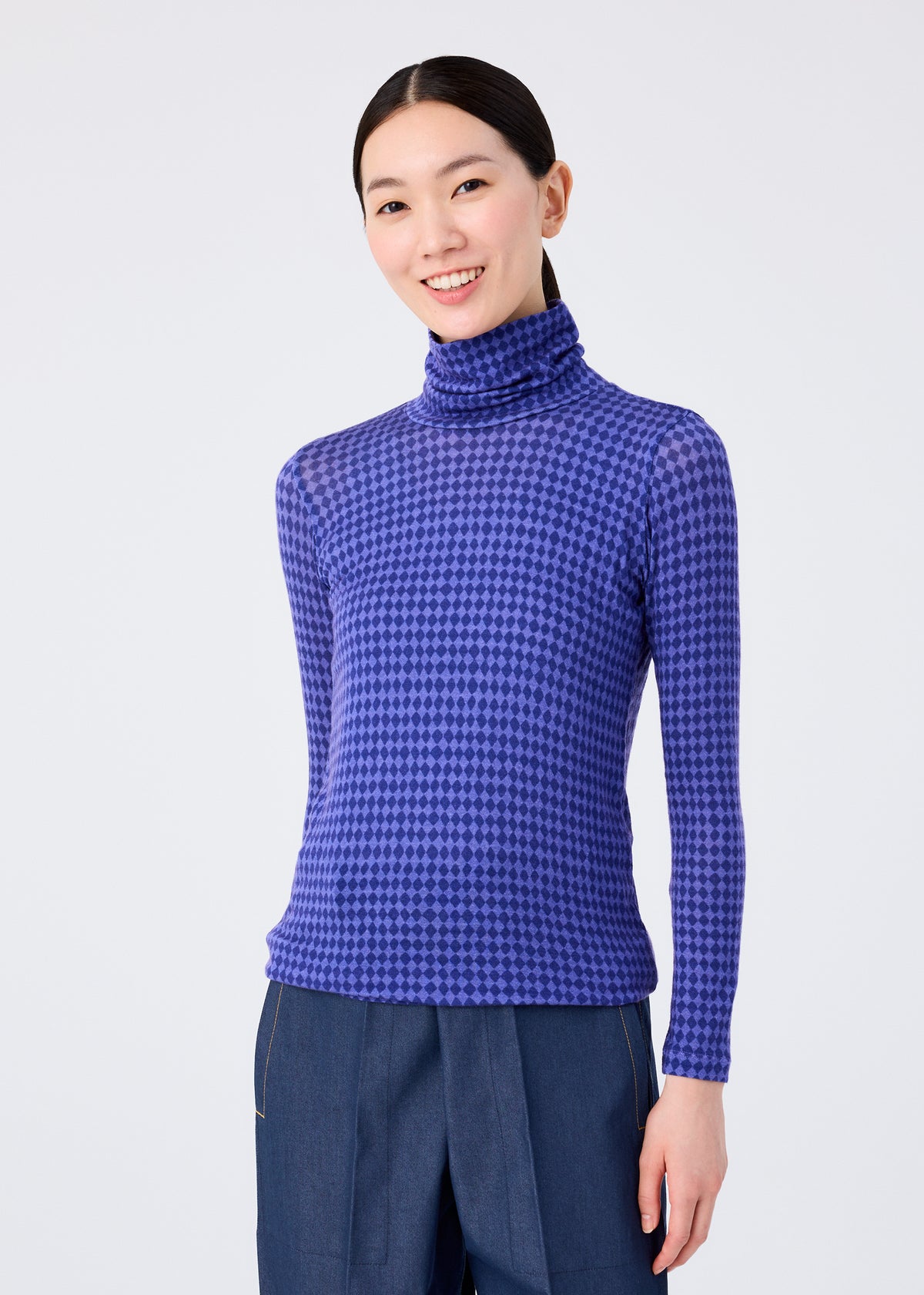 DIAMOND WOOL MIX JERSEY、ウィメンズ_トップス_トップ、着用画像1