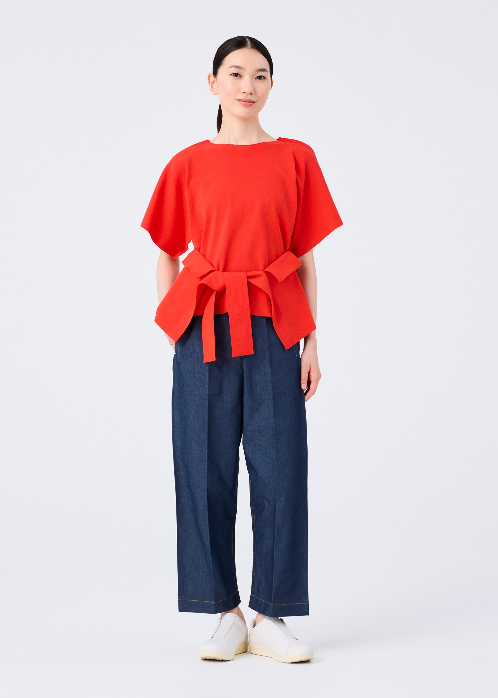 【美品】T.) ISSEY MIYAKE 千鳥格子紅白柄フレンチ半袖 FLAT JERSEY – isseymiyake.com