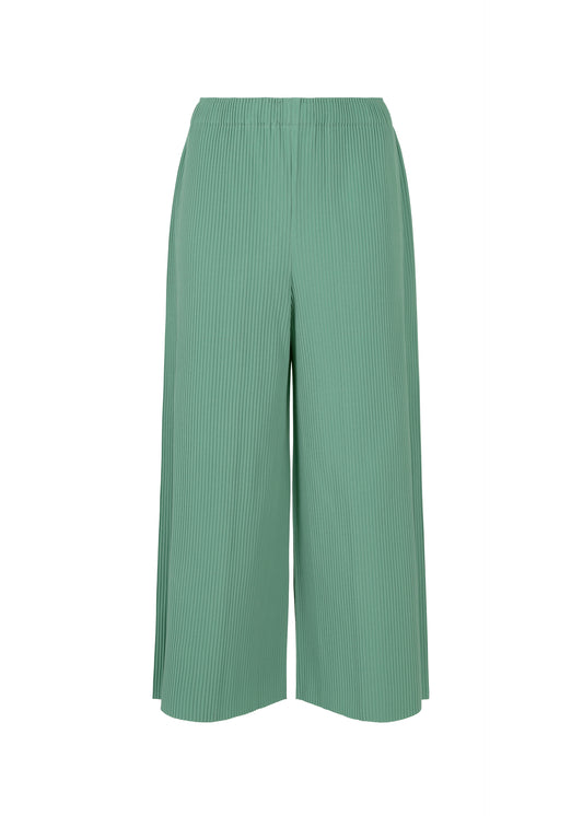 FINE KNIT PLEATS BOTTOM 1、ウィメンズ_パンツ、グリーン