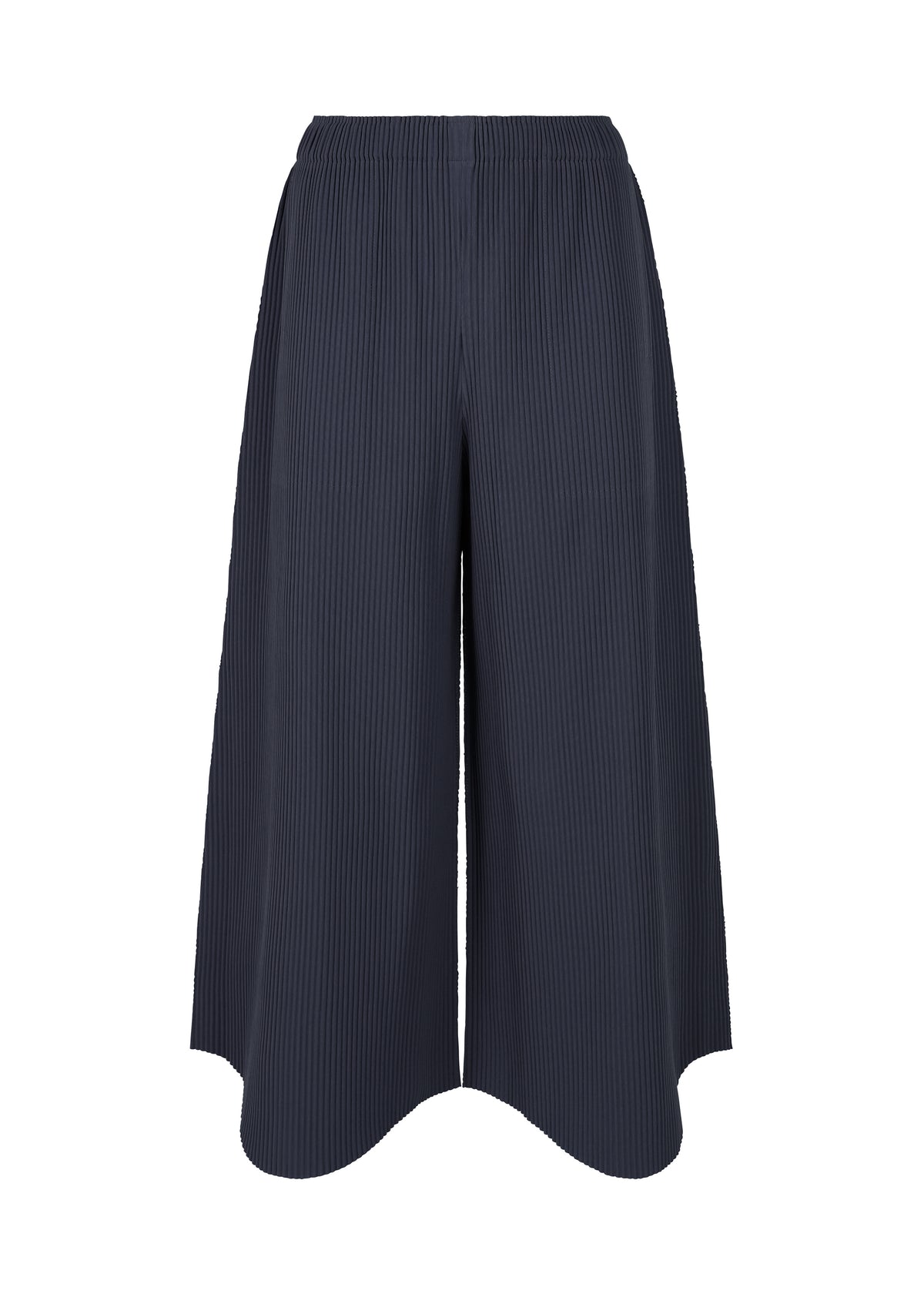 FINE KNIT PLEATS BOTTOM 1、ウィメンズ_パンツ、ネイビー