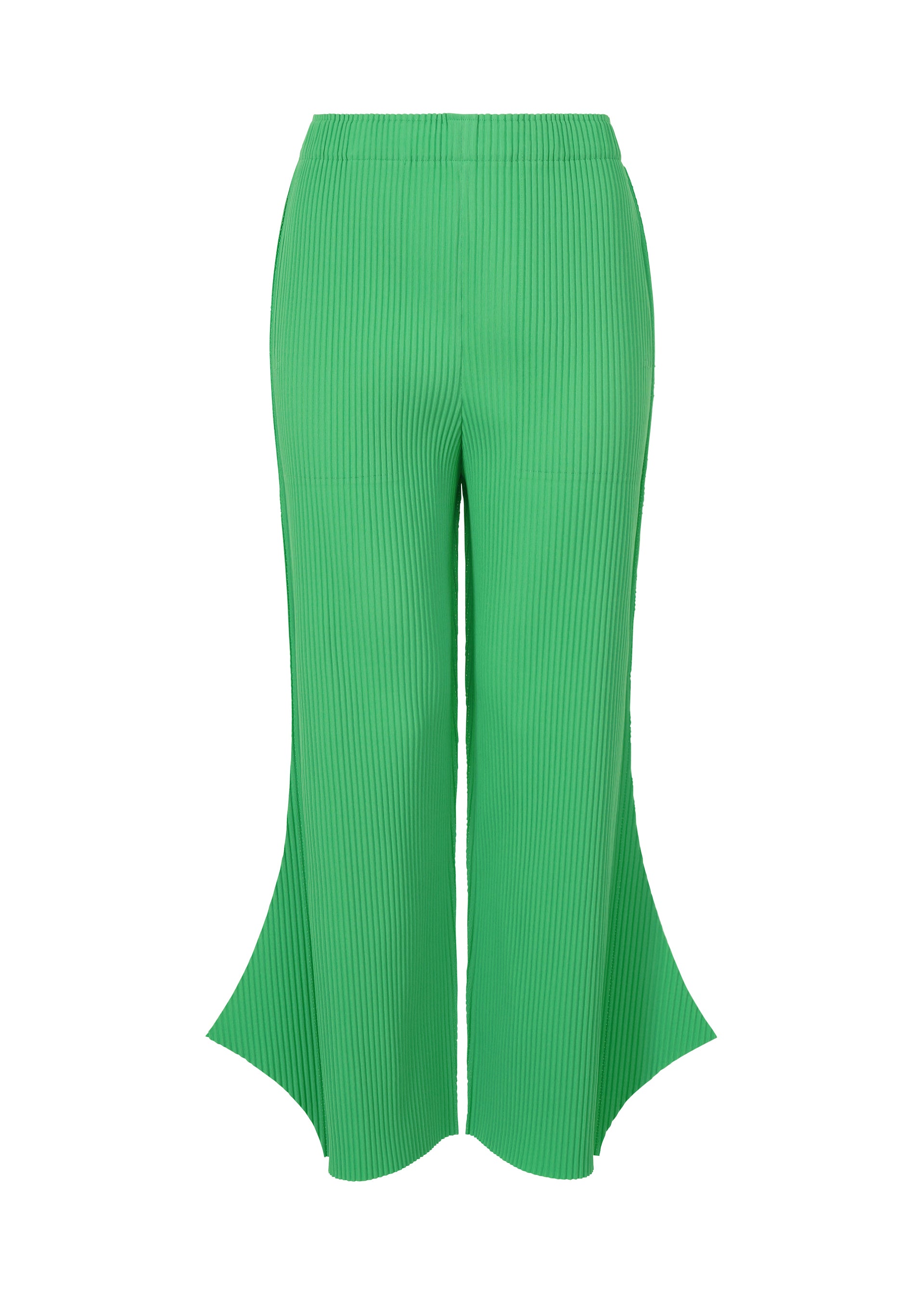 FINE KNIT PLEATS BOTTOM 2、ウィメンズ_パンツ、グリーン