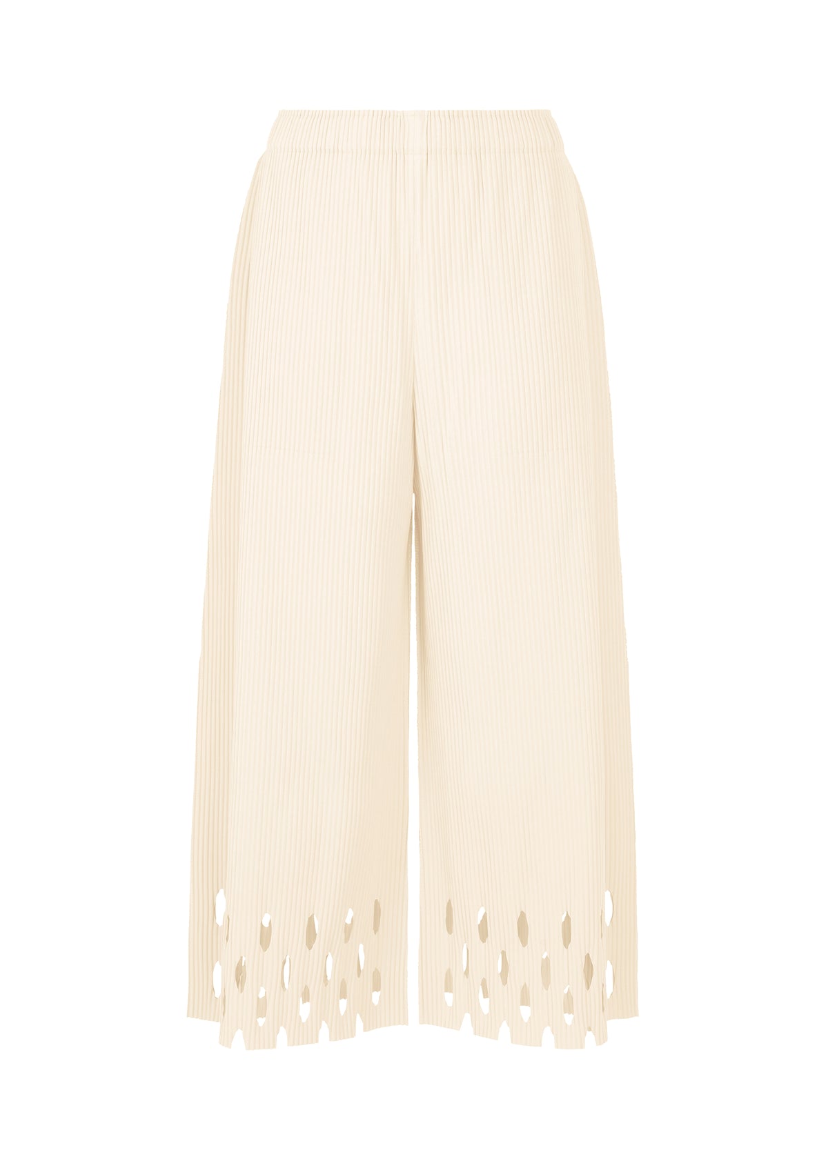 FINE KNIT PLEATS BOTTOM 3、ウィメンズ_パンツ、ホワイト