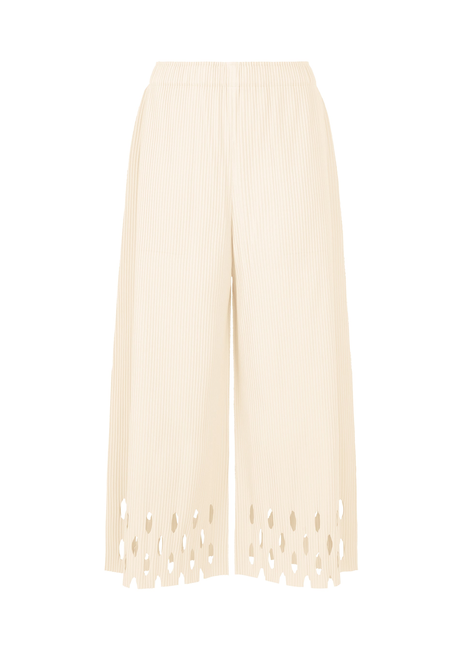 FINE KNIT PLEATS BOTTOM 3、ウィメンズ_パンツ、ホワイト