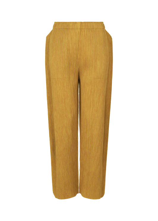 MIX FINE KNIT PLEATS BOTTOM、ウィメンズ_パンツ、イエロー