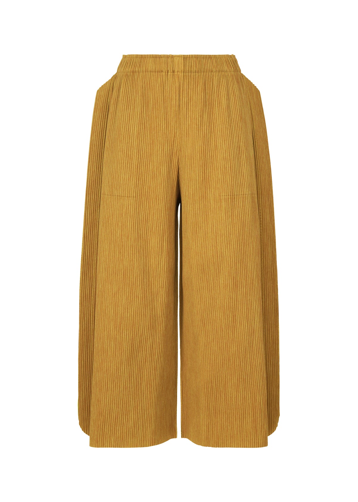 MIX FINE KNIT PLEATS BOTTOM、ウィメンズ_パンツ、イエロー