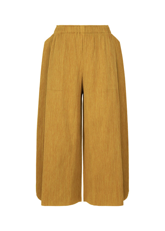 MIX FINE KNIT PLEATS BOTTOM、ウィメンズ_パンツ、イエロー