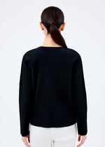 FINE KNIT PLEATS BLACK、ウィメンズ_トップス_トップ、着用画像2