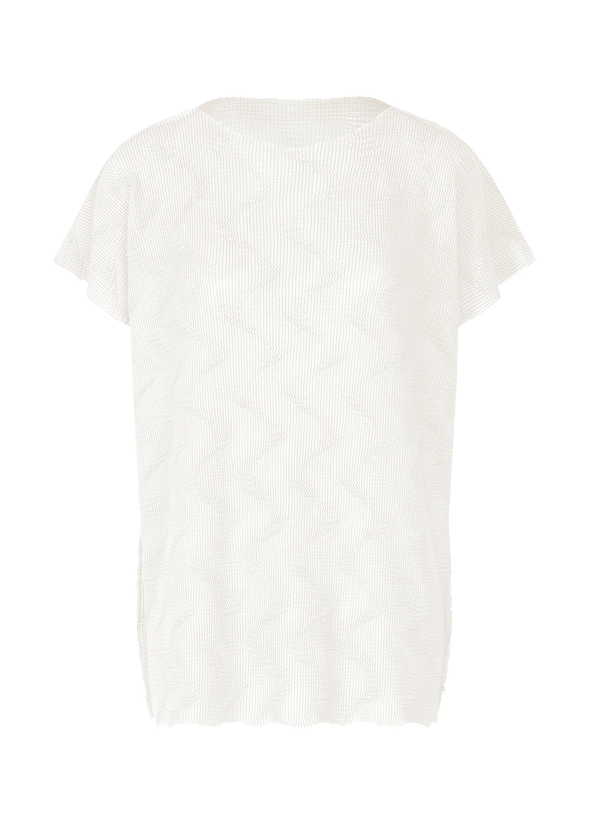 WAVE KNIT STRETCH PLEATS、ウィメンズ_トップス_トップ、ホワイト