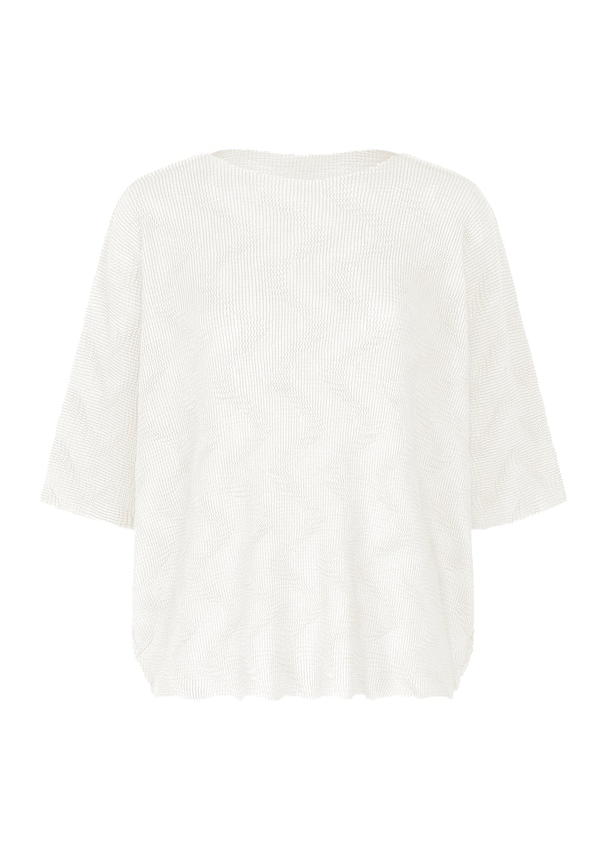 WAVE KNIT STRETCH PLEATS、ウィメンズ_トップス_トップ、ホワイト