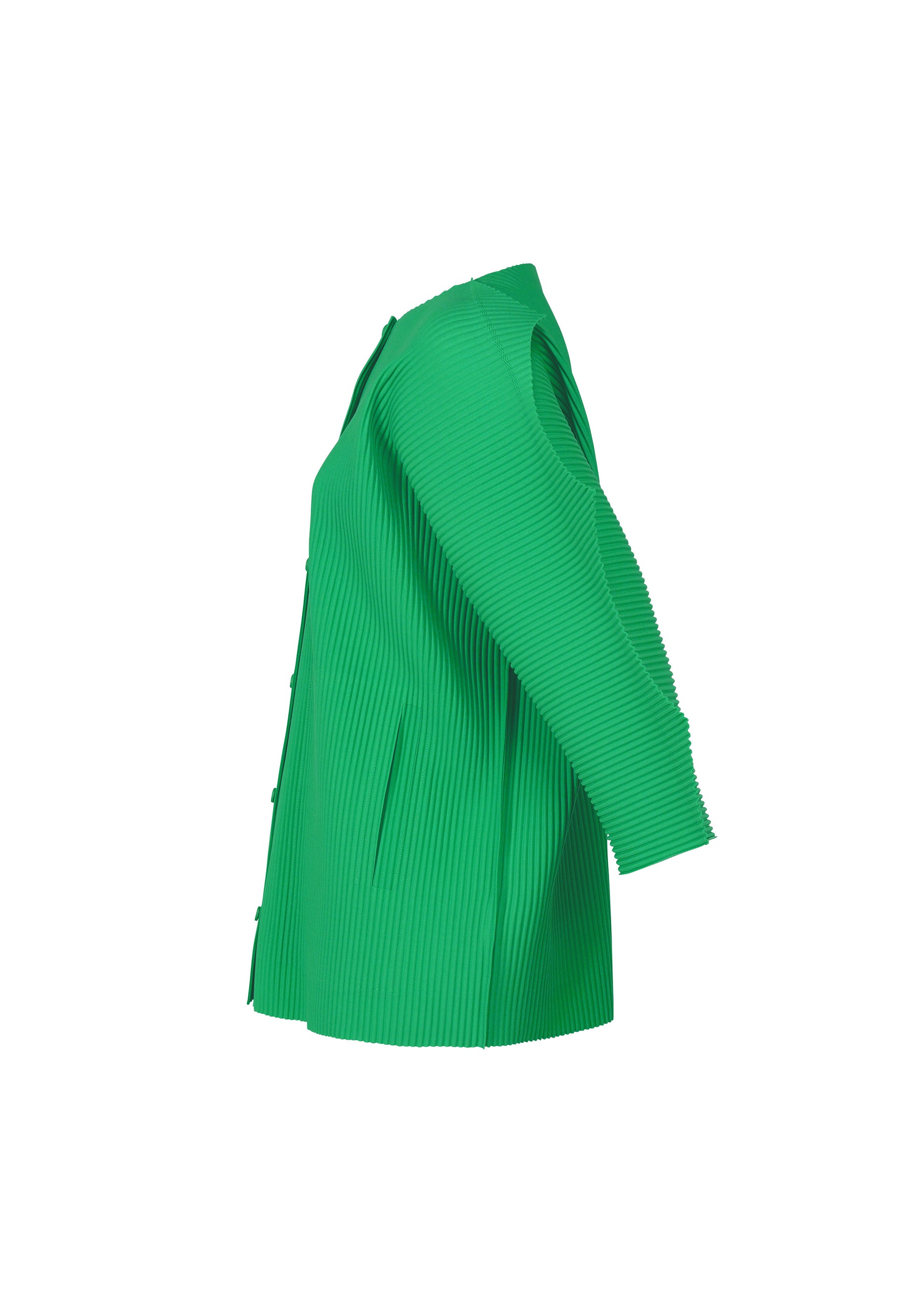 ISSEY MIYAKE FETE グリーンプリーツカーディガン 中古・古着通販】ISSEY MIYAKE FETE (イッセイミヤケフェット) 総柄