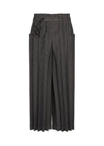 DENIM PLEATS BOTTOM、ウィメンズ_パンツ、ブラック
