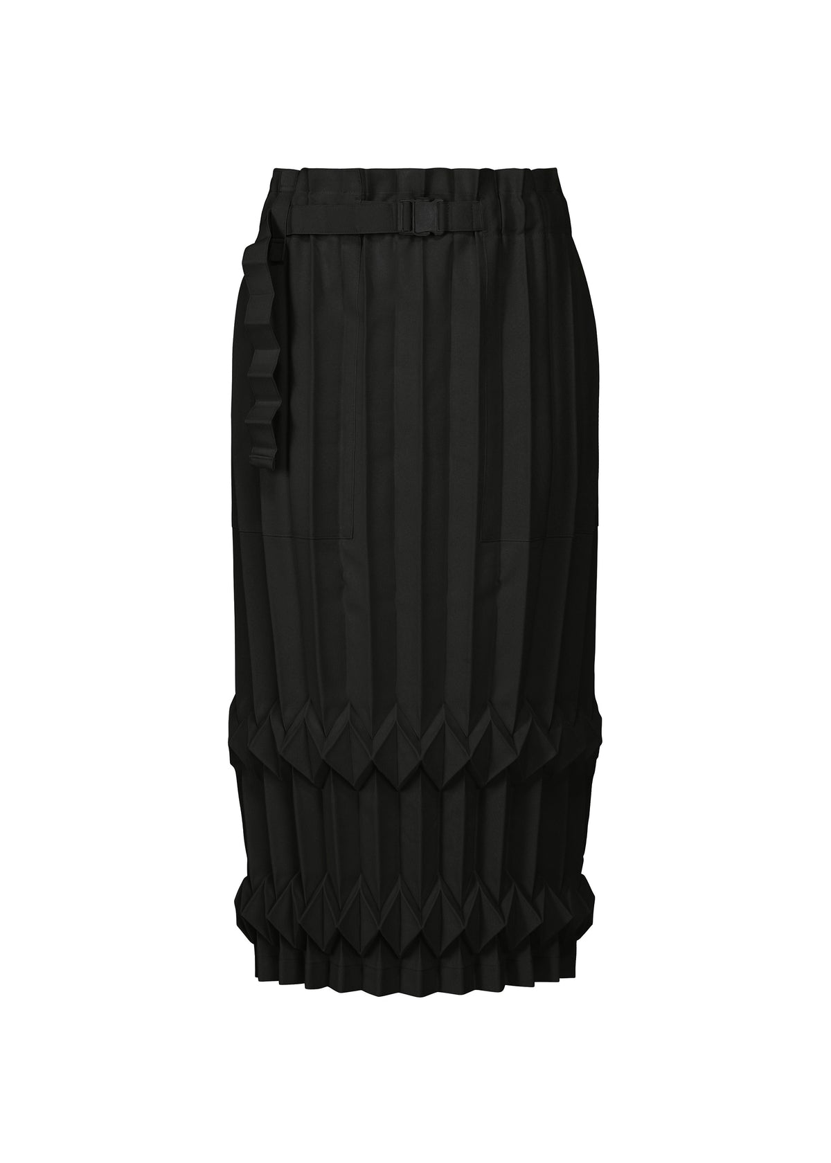 TREE PLEATS、ウィメンズ_スカート、ブラック