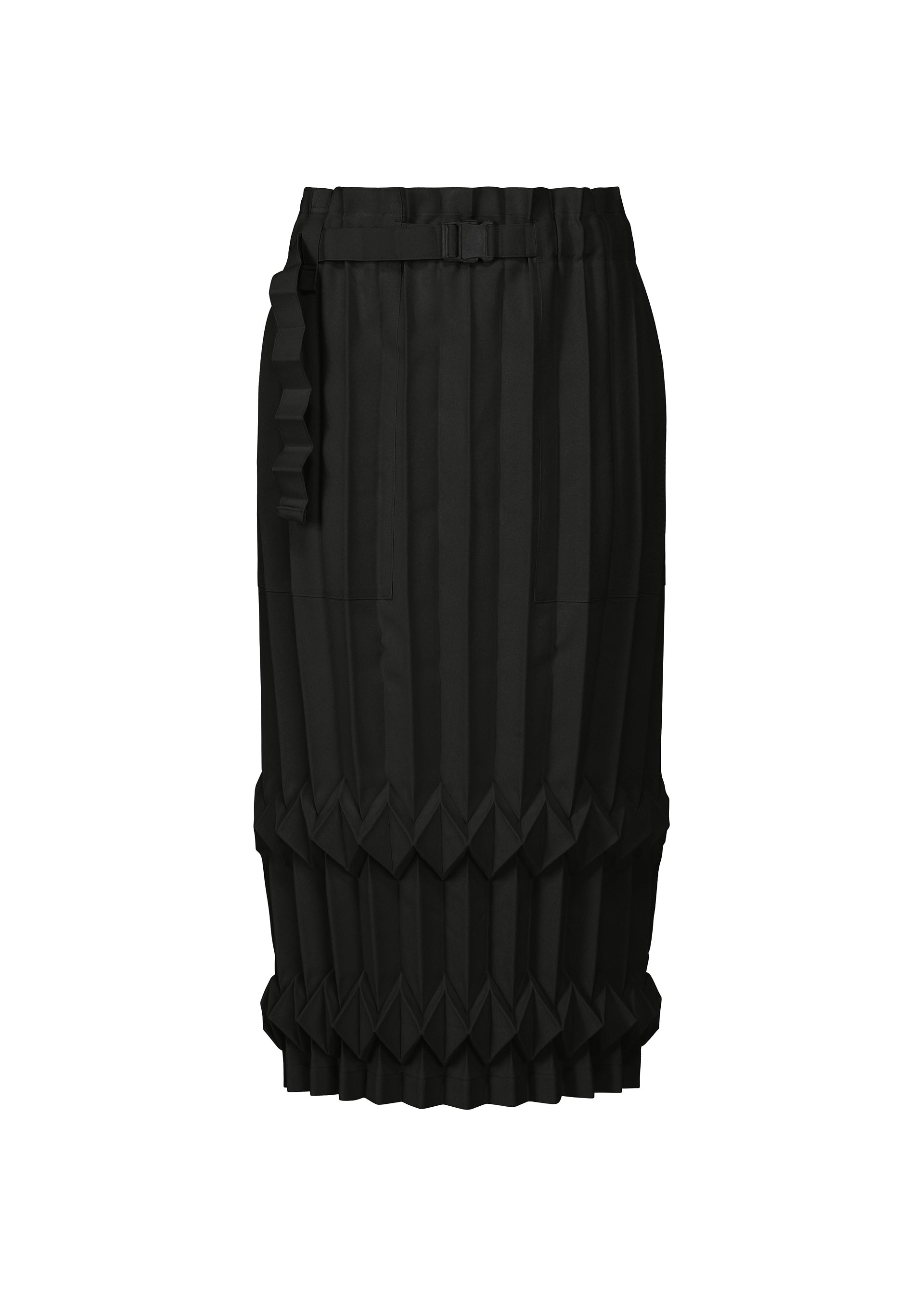 TREE PLEATS、ウィメンズ_スカート、ブラック