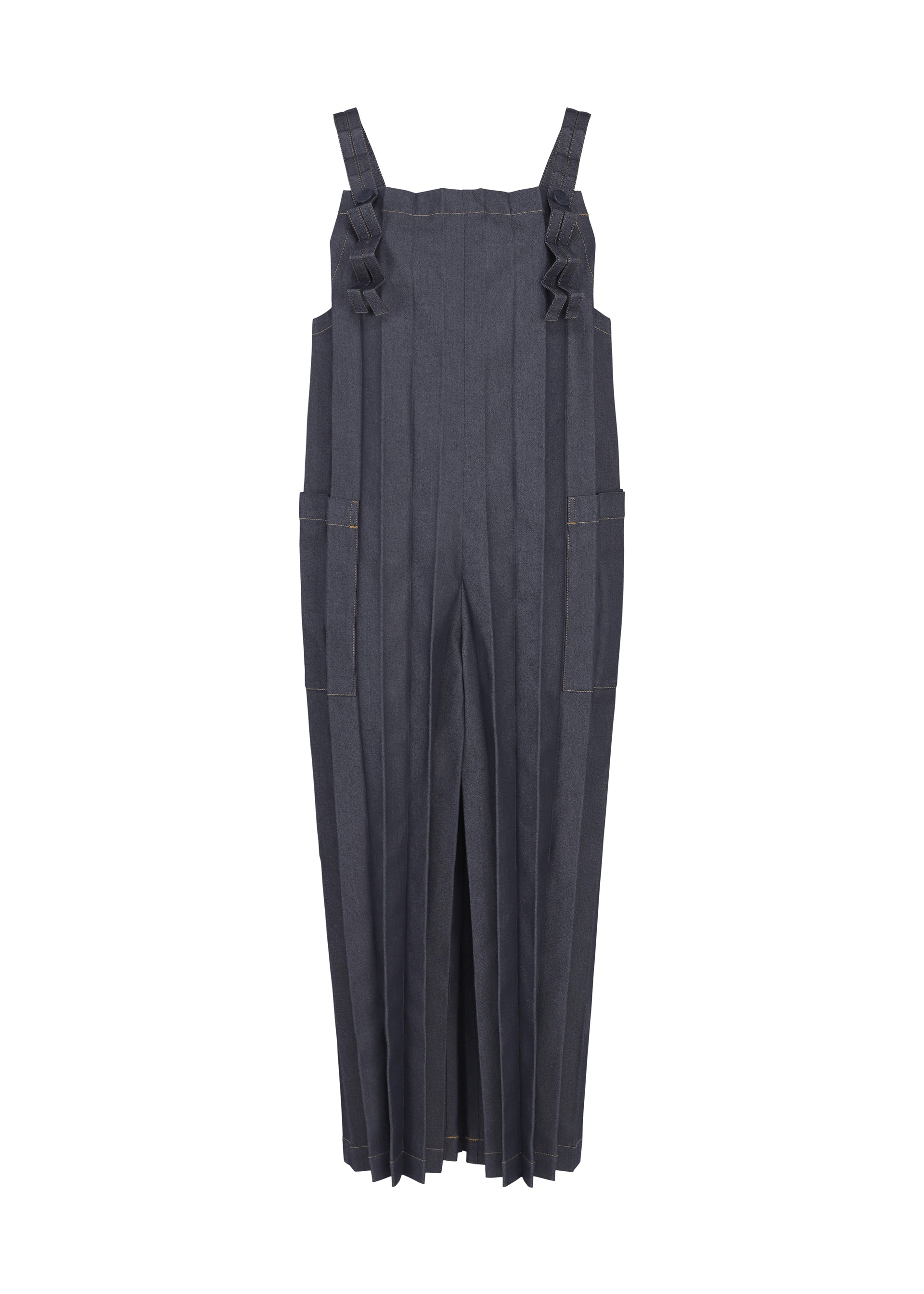 DENIM PLEATS BOTTOM、ウィメンズ_ジャンプスーツ、ネイビー