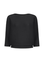 DOLMAN STRETCH PLEATS、ウィメンズ_トップス_トップ、ブラック