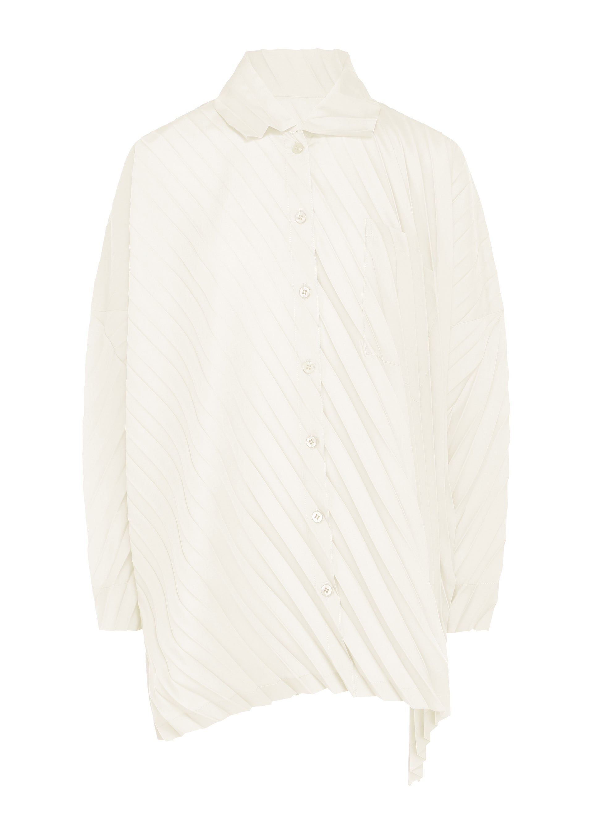 ANGLE PLEATS SHIRT、ウィメンズ_トップス_トップ、ホワイト