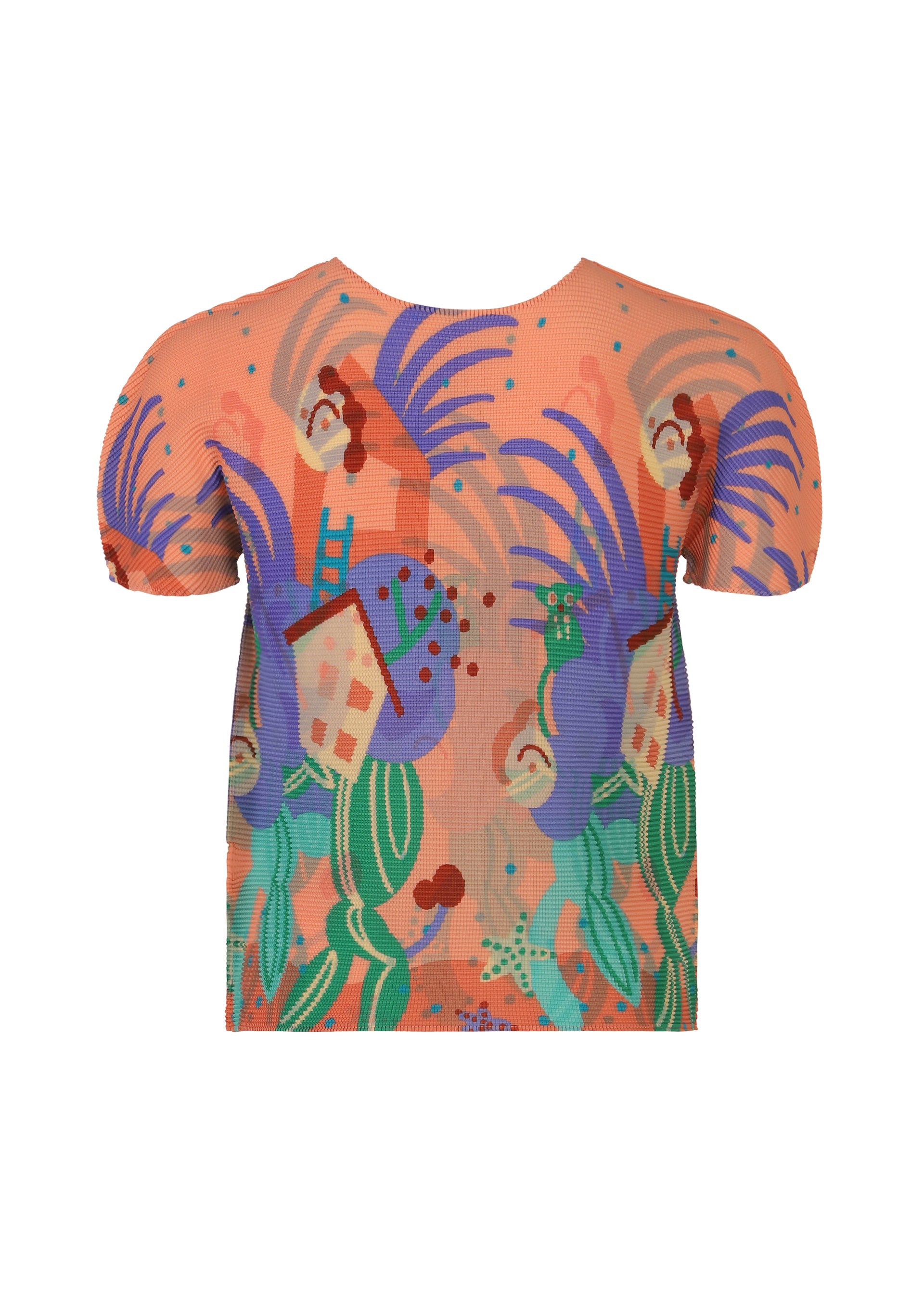【ISSEY MIYAKE】 トップス　半袖　マント　オレンジ　ブルー ISLAND – isseymiyake.com