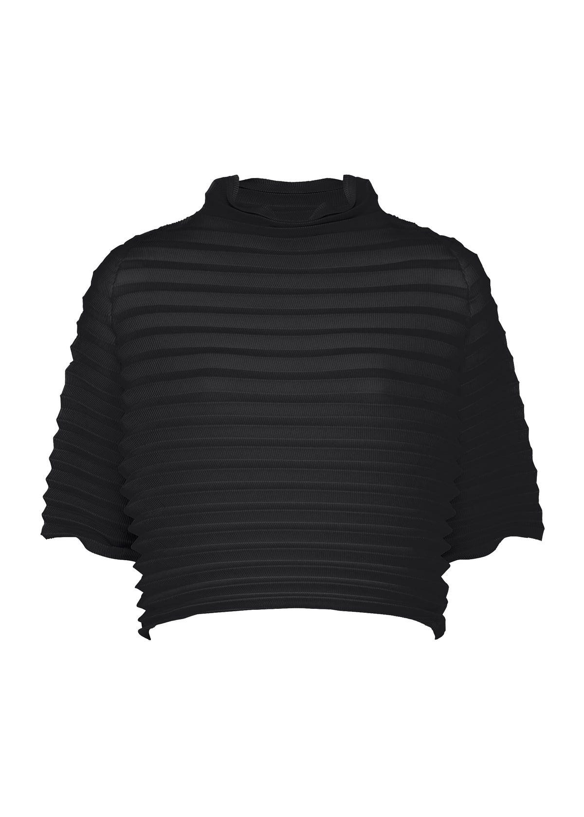 ACCORDION STRETCH PLEATS、ウィメンズ_トップス_トップ、ブラック