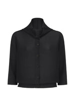 DOLMAN STRETCH PLEATS、ウィメンズ_トップス_カーディガン、ブラック